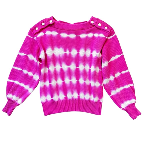 LoveShackFancy Sweaters - LoveShackFancy Tie Dye Chunky Knit Sweater Pink Size L